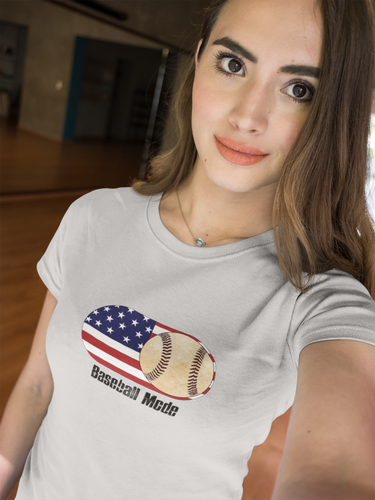 Baseball Mode - USA Flag - Women's Short Sleeve T-shirt