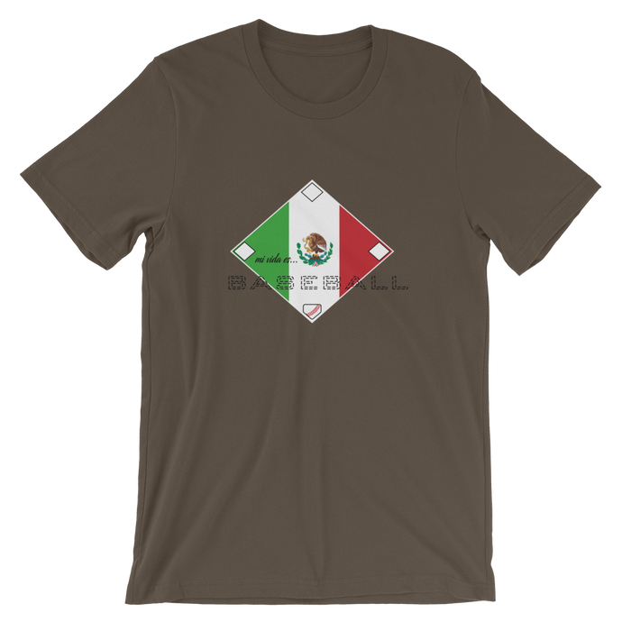 Mi Vida es Baseball - Mexico Flag - Short-Sleeve T-Shirt