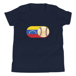 Baseball Mode - Venezuela Flag - Youth Short Sleeve T-Shirt