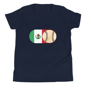 Baseball Mode - Mexico Flag - Youth Short Sleeve T-Shirt