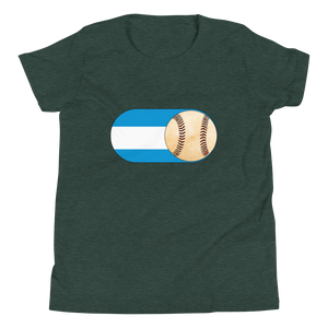 Baseball Mode - Nicaragua Flag - Youth Short Sleeve T-Shirt