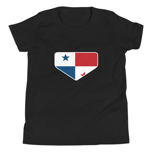 Baseball Homeplate - Panama Flag - Youth Short Sleeve T-Shirt