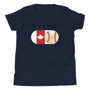 Baseball Mode - Canada Flag - Youth Short Sleeve T-Shirt