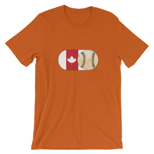 Baseball Mode -No Words - Canada Flag - Short Sleeve T-Shirt