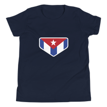 Load image into Gallery viewer, Baseball Homeplate - Cuba Flag - Youth Short Sleeve T-Shirt