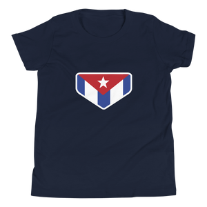 Baseball Homeplate - Cuba Flag - Youth Short Sleeve T-Shirt