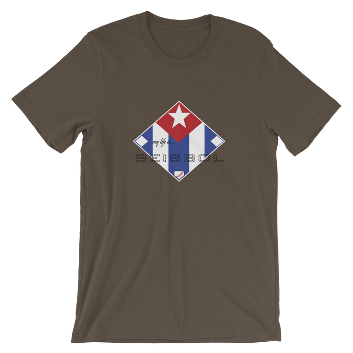 My Life is Beisbol - Cuba Flag - Short-Sleeve T-Shirt