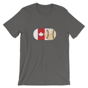 Baseball Mode -No Words - Canada Flag - Short Sleeve T-Shirt