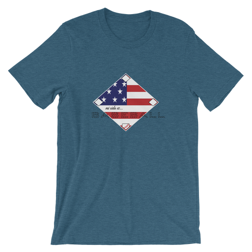 Mi Vida es Baseball - USA Flag - Short-Sleeve T-Shirt