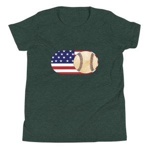 Baseball Mode - USA Flag - Youth Short Sleeve T-Shirt