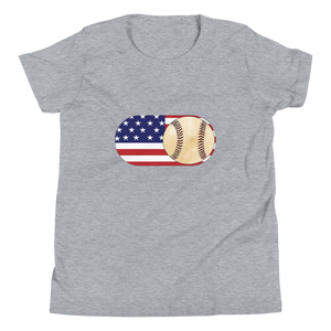 Baseball Mode - USA Flag - Youth Short Sleeve T-Shirt