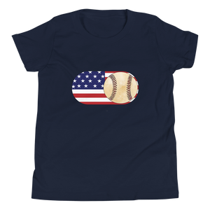 Baseball Mode - USA Flag - Youth Short Sleeve T-Shirt