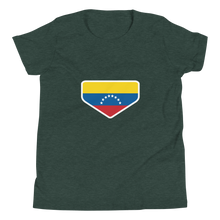 Load image into Gallery viewer, Baseball Homeplate - Venezuela Flag - Youth Short Sleeve T-Shirt