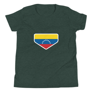 Baseball Homeplate - Venezuela Flag - Youth Short Sleeve T-Shirt