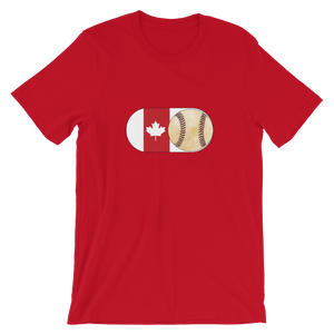 Baseball Mode -No Words - Canada Flag - Short Sleeve T-Shirt