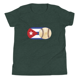 Baseball Mode - Cuba Flag - Youth Short Sleeve T-Shirt