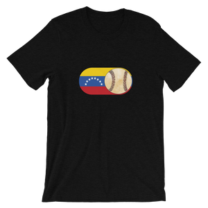 Baseball Mode -No Words - Venezuela Flag - Short Sleeve T-Shirt