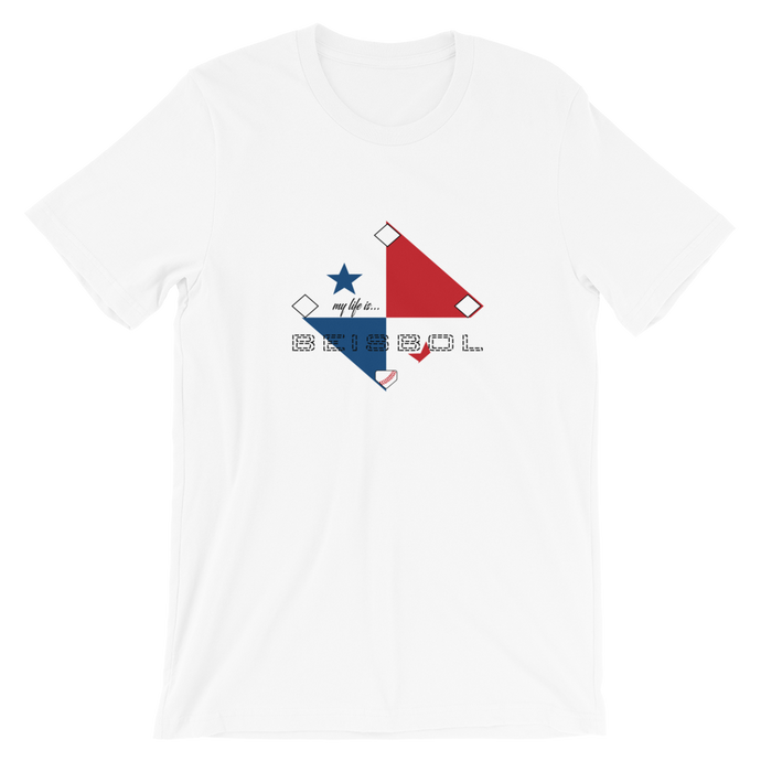 My Life is Beisbol - Panama Flag - Short-Sleeve T-Shirt