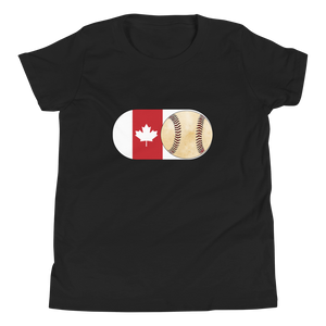 Baseball Mode - Canada Flag - Youth Short Sleeve T-Shirt