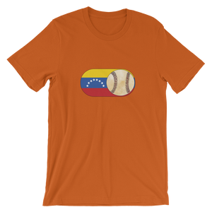 Baseball Mode -No Words - Venezuela Flag - Short Sleeve T-Shirt