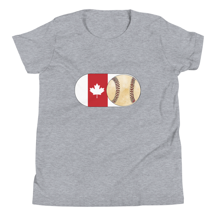 Baseball Mode - Canada Flag - Youth Short Sleeve T-Shirt