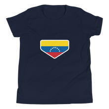 Load image into Gallery viewer, Baseball Homeplate - Venezuela Flag - Youth Short Sleeve T-Shirt