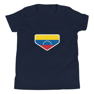 Baseball Homeplate - Venezuela Flag - Youth Short Sleeve T-Shirt