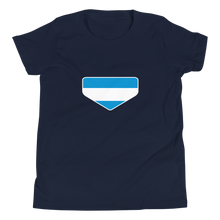 Load image into Gallery viewer, Baseball Homeplate - Nicaragua Flag - Youth Short Sleeve T-Shirt