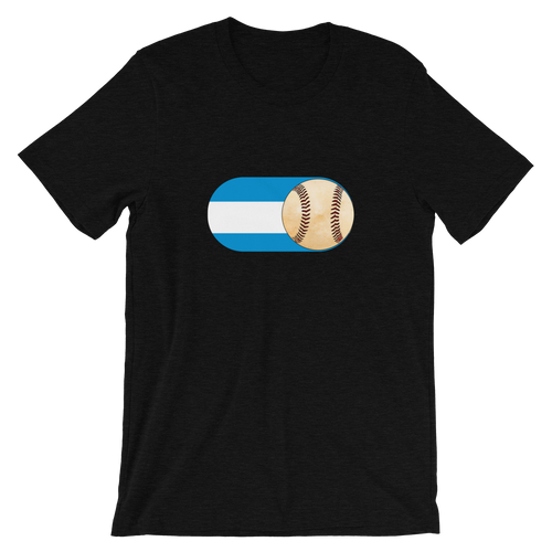 Baseball Mode - No Words - Nicaragua Flag -  Short-Sleeve T-Shirt