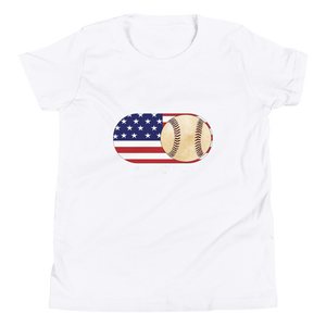 Baseball Mode - USA Flag - Youth Short Sleeve T-Shirt