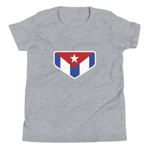 Baseball Homeplate - Cuba Flag - Youth Short Sleeve T-Shirt