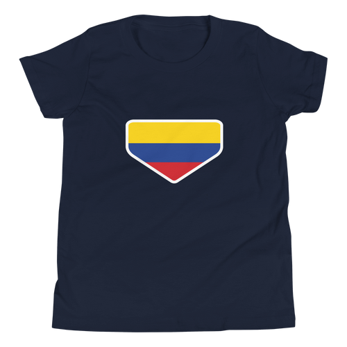 Baseball Homeplate - Colombia Flag - Youth Short Sleeve T-Shirt