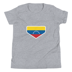 Baseball Homeplate - Venezuela Flag - Youth Short Sleeve T-Shirt