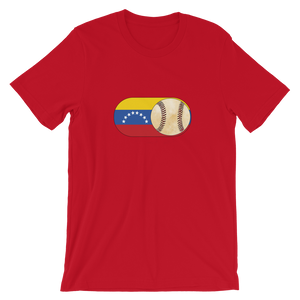 Baseball Mode -No Words - Venezuela Flag - Short Sleeve T-Shirt