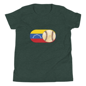 Baseball Mode - Venezuela Flag - Youth Short Sleeve T-Shirt