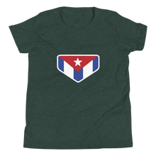 Load image into Gallery viewer, Baseball Homeplate - Cuba Flag - Youth Short Sleeve T-Shirt