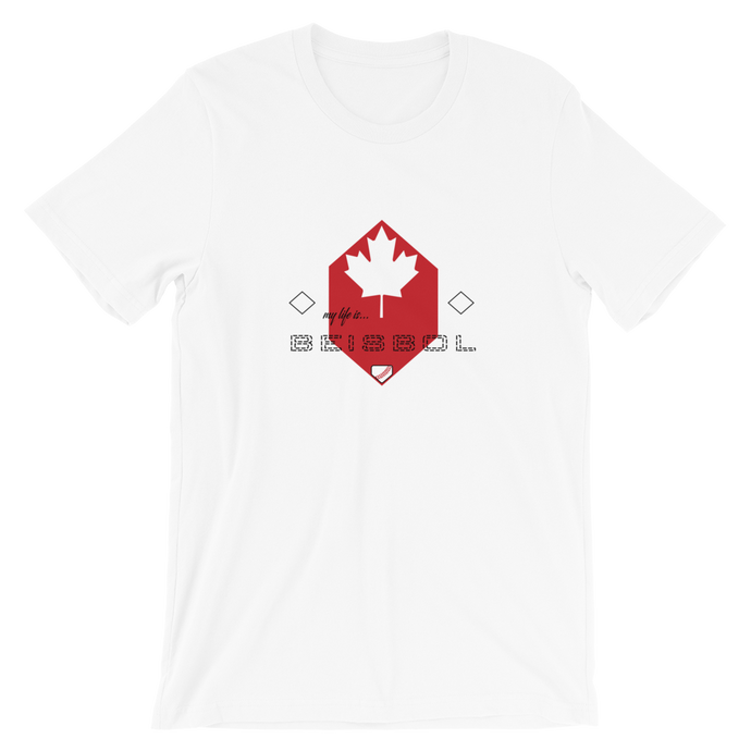 My Life is Beisbol - Canada Flag - Short-Sleeve T-Shirt