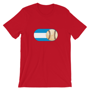Baseball Mode - No Words - Nicaragua Flag -  Short-Sleeve T-Shirt